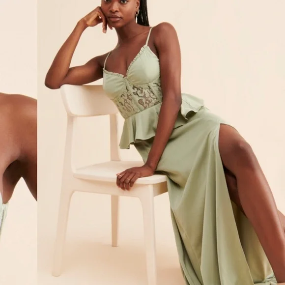 Free people Alysia corset gown green size large new with tags - Picture 4 of 10